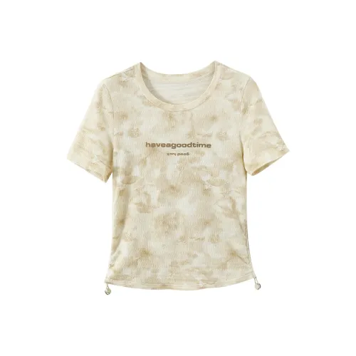 XIANGYING T Рубашка Женская Бежевая