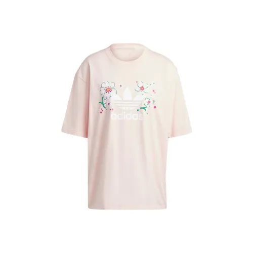 Adidas Originals Oversized Tee Рукав с оборванным плечом T-рубашка Женская Розовая