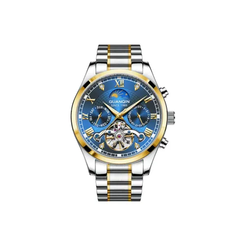 GUANQIN Автоматический Механический Механизм Мужские Часы 42 мм Серый