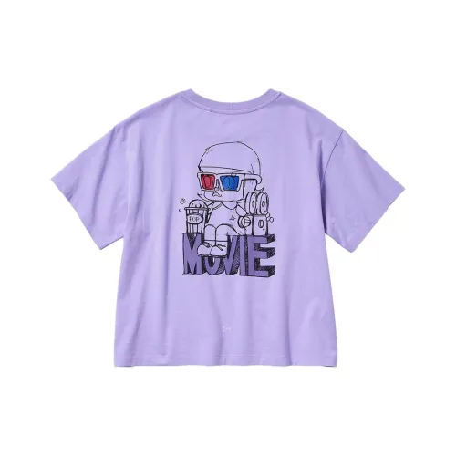 UNIQLO POP MART Collaboration Edition Светло-синий Фиолетовый Женские Футболки