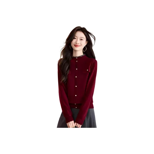 Корейский стиль Свитер Женский Анкора Красный