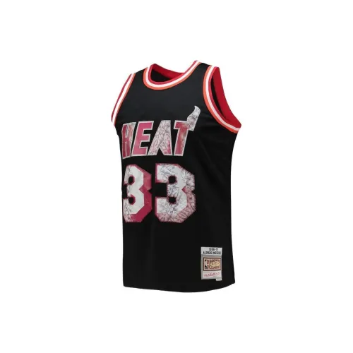 NBA Alonzo Mourning Черный Майами Баскетбольная Джерси Мужская Черная