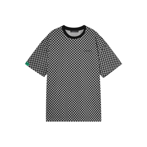 I'M ONE Т-рубашка с оборванным рукавом женская серая и черная в клетку