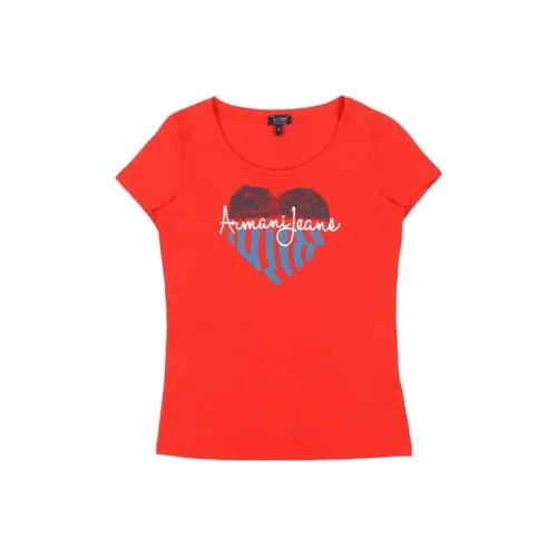 ARMANI JEANS Red Женские T-рубашки