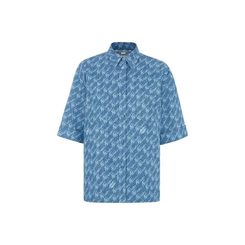 FENDI SS22 Рубашка Женская Светло-Синяя