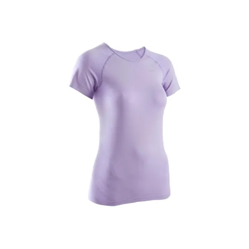 DECATHLON Реглан-рукав T-рубашка Женская Дымчатый Лиловый Лаванда