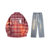 Set (Pink Red Shirt + Vintage Blue Jeans)  
Комплект (Розовая Красная Рубашка + Винтажные Синие Джинсы)