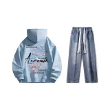 Set (Glacier Blue Fleece-Lined + Dark Blue Jeans)  
Комплект (Ледниковый Синий с флисовой подкладкой + Темно-синие джинсы)