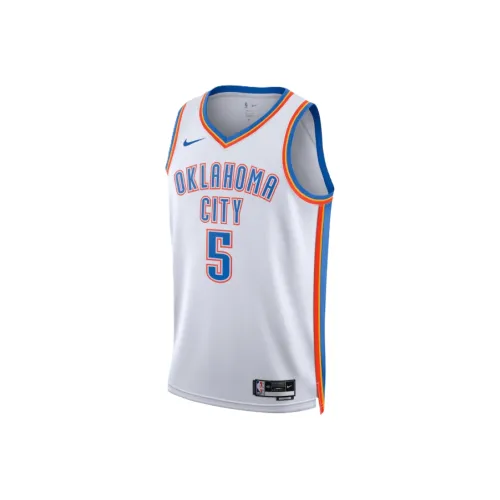 NBA Nike Oklahoma City Thunder Association Лугентц Дорт Баскетбольная Джерси Унисекс Белый
