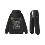 Комплект одежды (Черный свитшот + Черные спортивные штаны)