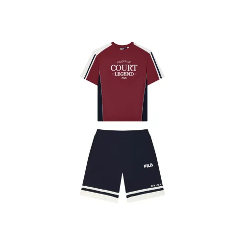 FILA Туманный Красный + Secret Зеркальный синий Мужская Повседневная Спортивная Одежда