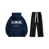 Set (Dark Blue Fleece-Lined + Black Jeans)  
Комплект (Темно-синий с флисовой подкладкой + Черные джинсы)