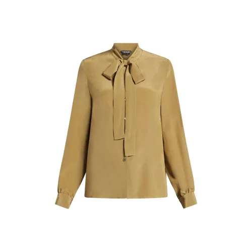 TOM FORD SS24 Рубашка Женская Золотисто-Коричневая