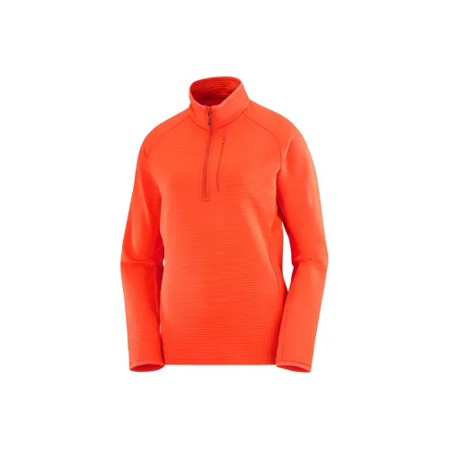 SALOMON ESSENTIAL LIGHTWARM Толстовка Женская Оранжевая Красная