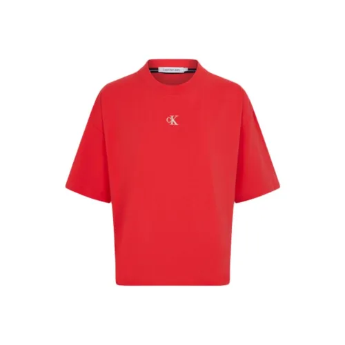 Calvin Klein Т-рубашка с оборванным рукавом женская красная