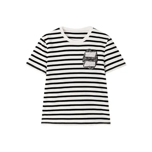 Pit T-Shirt Женская Черно-Белая Полосатая