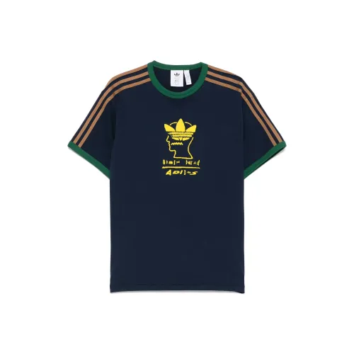 Adidas Originals x Brain Dead совместная серия SS25 рубашка мужская морского синего цвета