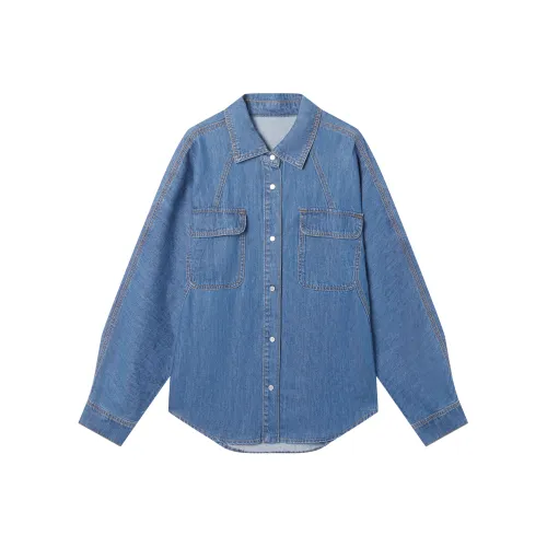 DIALOGUE Винтажный синий Женские Рубашки