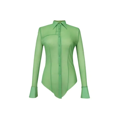 SIQIZ Зеленые Женские Рубашки