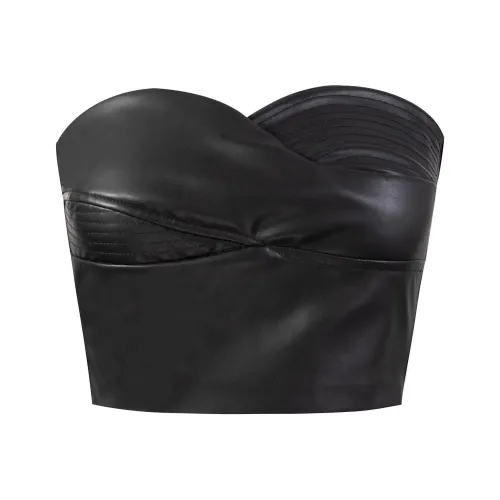 Maison Mai Без бретелей Топ Женский Черный