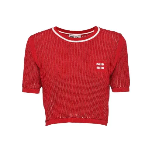 MIU MIU T-рубашка Женская Ярко-красная
