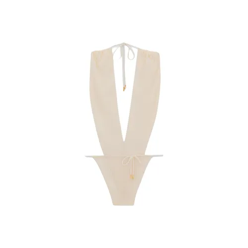 SAINT LAURENT Комбинезон Женский Кремовый