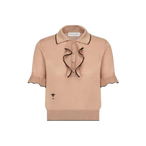 DIOR FW22 Кашемир Свитер Женский Розовый Коричневый