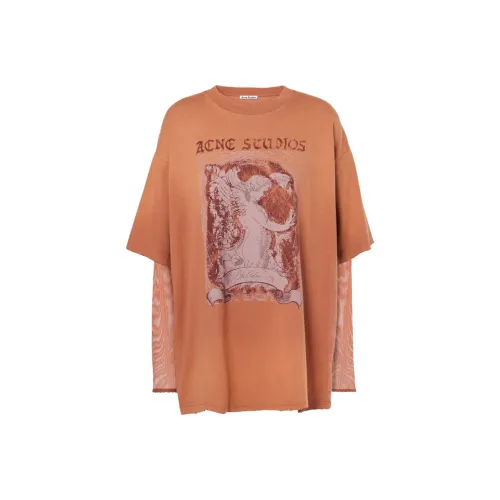 ACNE STUDIOS Т-рубашка с оборванным рукавом женская красная