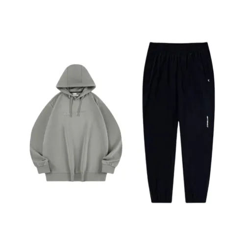 QIAODAN Комплект Свитшота Унисекс Фарфорово-Серый Зеленый