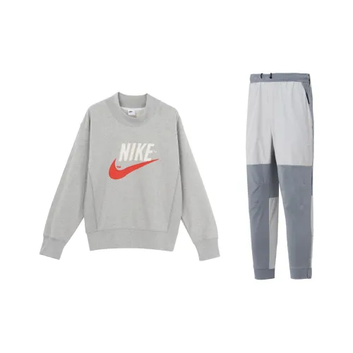 Nike Комплект Светло-Серый Топ + Темно-Серые Штаны Мужские Повседневные Спортивные Одежды