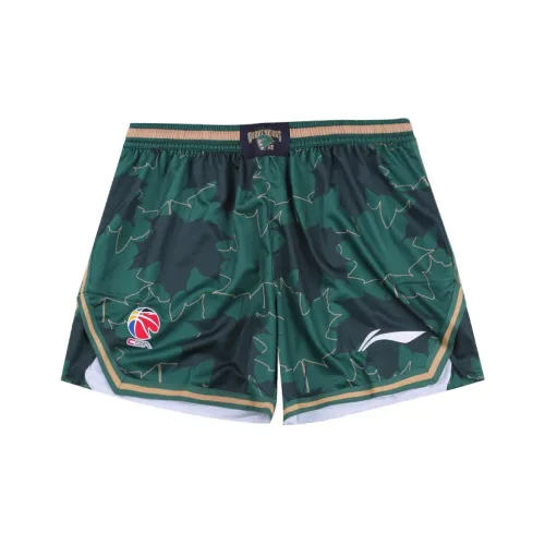 LINING CBA Collection Коллекция Баскетбольные шорты Классическая версия 24 25 Season Nanjing Команда Мужской Эдем Зеленый