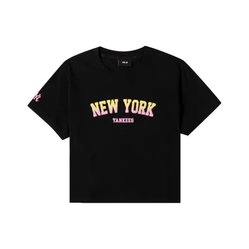 Mlb Base Logo Рукав с спущенным плечом T-рубашка Женская Черная