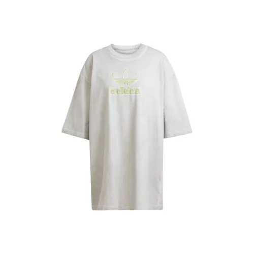 Adidas Originals ADILENIUM Рукав с оборкой T-рубашка Женская Светло-серый