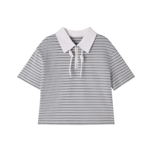 Pit T-Shirt Женская Серо-Белая Полосатая