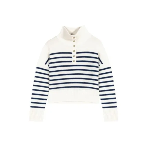 Maje Кашемир Свитер Женский Синий Белый