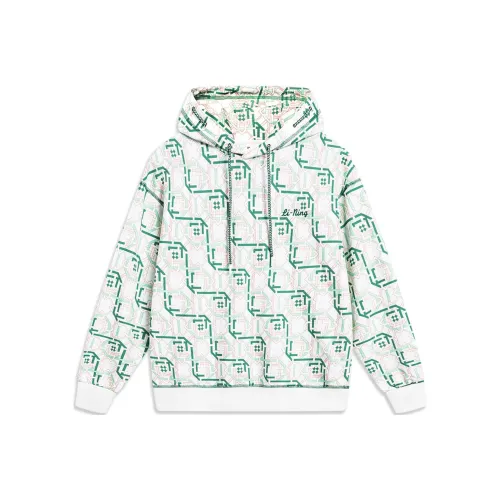 LINING Sports Trend Series Толстовка Женская Нефритовый Морозный Зеленый Комбинация С принтом по всей поверхности