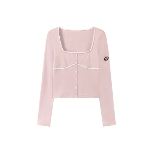 CHUU Серый Розовый Женские T-рубашки