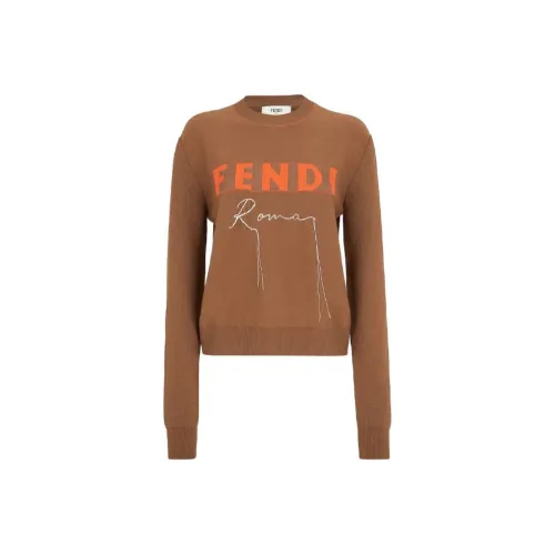 FENDI Коричневый Женские Кашемировые Свитеры