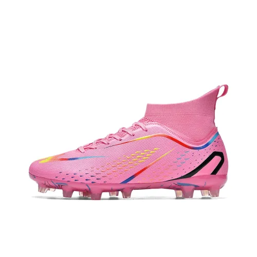 Binary FG Твердый грунт Амортизация Устойчивость к истиранию Легкий Противоскользящий Футбольные бутсы Унисекс Розовый