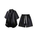 Чёрная рубашка + чёрные шорты