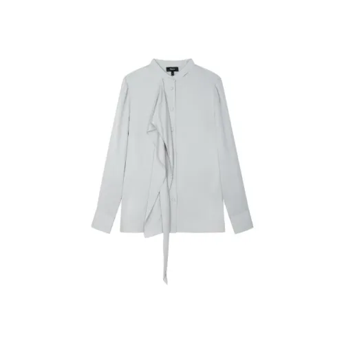 THEORY SS23 Cloud Silk Series Серебряные Женские Рубашки