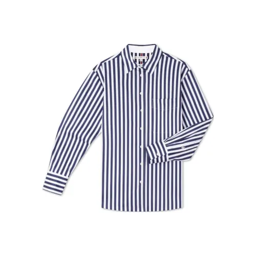 Tommy Hilfiger Рубашка Женская Синие и Белые Полоски