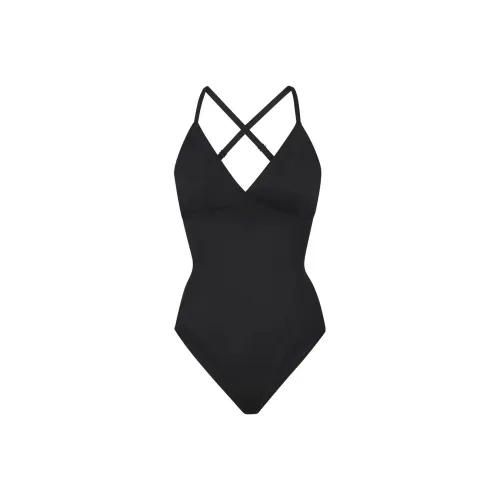 SKIMS Barely THERE BODYSUIT BRIEF W SNAPS Комбинезон Женские Черный ONXY