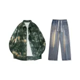 Set (Павлин Зеленая Рубашка + Ностальгические Синие Джинсы)