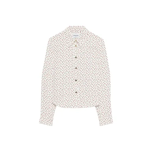 ARITZIA Sunday Best Panna Рубашка Женская Светлая Береза Темный Рубин Светлая Береза Основа с Красным Принт