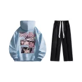 Set (Glacier Blue Fleece-Lined + Black Jeans)  
Комплект (Ледниково-синий с флисовой подкладкой + Черные джинсы)