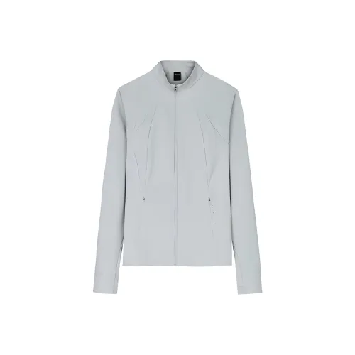 Anta Champion All Weather Collection Solid Color Lightning Stand Collar Comfortable и Breathable Casual Mist Gray