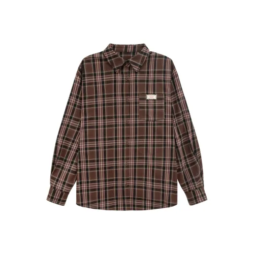 UNIFREE Коричнево-розовые унисекс рубашки