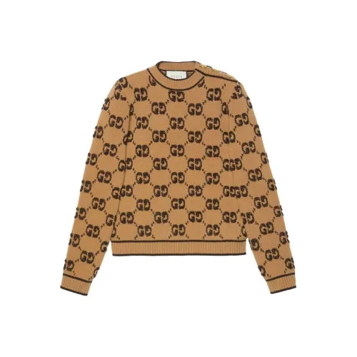 GUCCI SS22 Кашемировый свитер женский коричневый