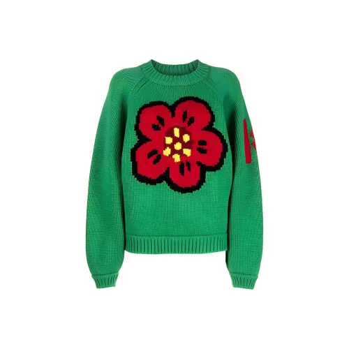 KENZO Boke Flower Series Зеленый Женские Кашемировые Свитеры